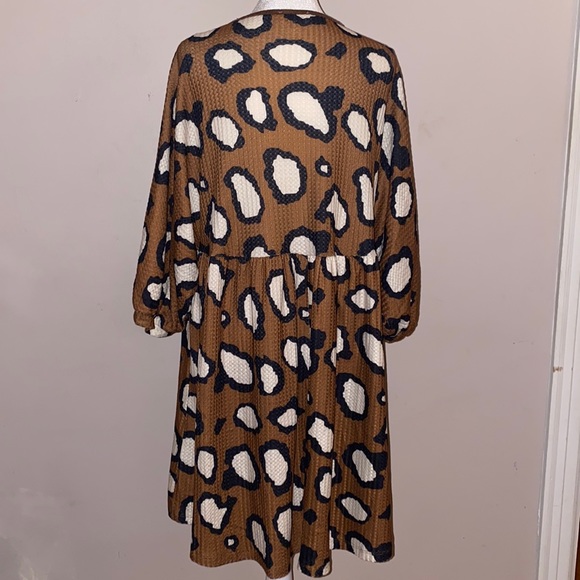 Umgee Waffle Knit Leopard Print Dress - Picture 5 of 13